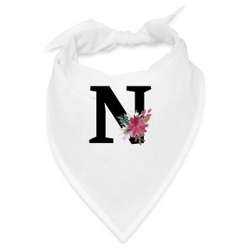 Buchstabe n blumig - Bandana - Weiß - Vorne