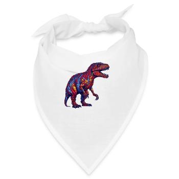Dino Monster in bunten Farben und retro Optik - Bandana - Weiß - Vorne