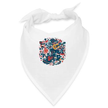 Amerikanische Folklore - Bandana - Weiß - Vorne
