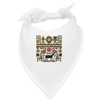 Afrikanische Folklore - Bandana - Weiß - Vorne