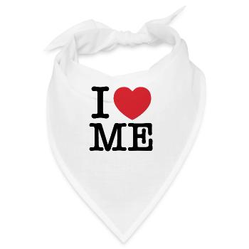 Ich liebe mich Ich | Ich herze mich - Bandana - Weiß - Vorne