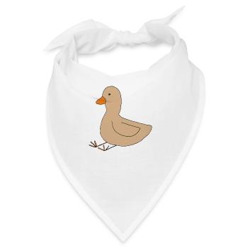 ente beige - Bandana - Weiß - Vorne