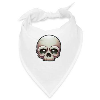 Schädel-Schabernack: Cartoon-Totenkopf - Bandana - Weiß - Vorne