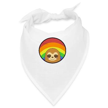 Regenbogenfahne Faultier schläft - Bandana - Weiß - Vorne
