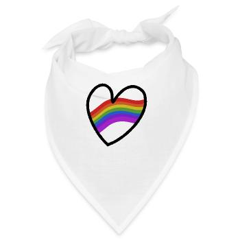 LGBTQ+ Heart Regenbogenfahne - Bandana - Weiß - Vorne