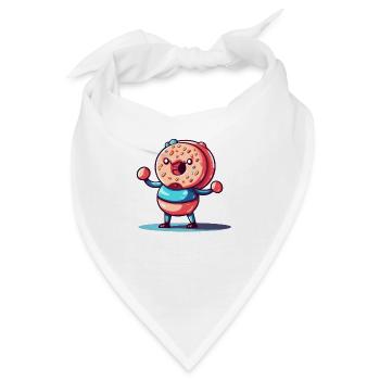 Donut ist glücklich mit jeder menge Kampfgeist - Bandana - Weiß - Vorne