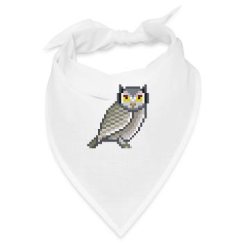 Pixel- Owl - Bandana - Weiß - Vorne