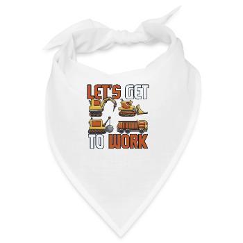 Bagger Baustelle Bauarbeiterin Mädchen I Geschenk - Bandana - Weiß - Vorne
