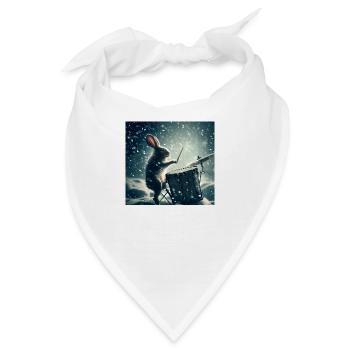 Drumming Rabbit - Bandana - Weiß - Vorne