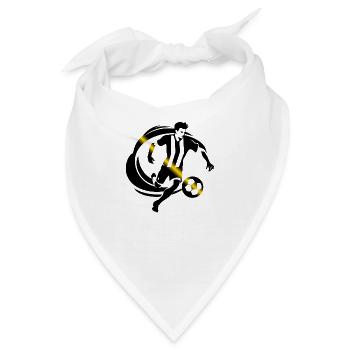Fußballer schwarz gelb Fuß - Bandana - Weiß - Vorne