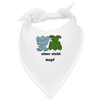 elefanten einer steht kopf - Bandana - Weiß - Vorne