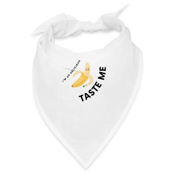 Taste Me Funny tshirt Design Banana - Bandana - Weiß - Vorne