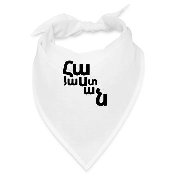 Landkarte von Armenien - Armenisches Alphabet - T-Shirt - Bandana - Weiß - Vorne