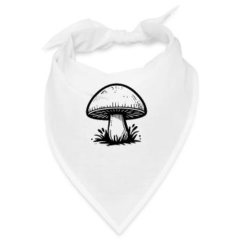 Pilz Champignon - Bandana - Weiß - Vorne