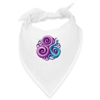 Keltischer Triskelion-Groove Herz von Breizh - Bandana - Weiß - Vorne