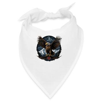 Weißkopfseeadler Design mit Berge - Bandana - Weiß - Vorne