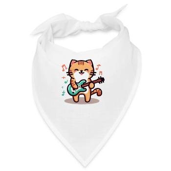 Rock n Roll Katze - Bandana - Weiß - Vorne