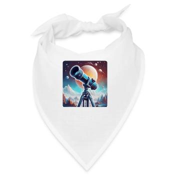 Fernrohr / Teleskop / Astronomie / Sternenhimmel - Bandana - Weiß - Vorne