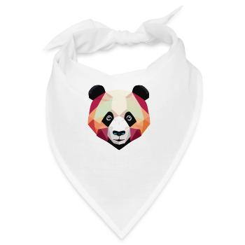 Panda Low Poly - Bandana - Weiß - Vorne