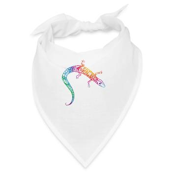 Bunte Eidechse - Bandana - Weiß - Vorne