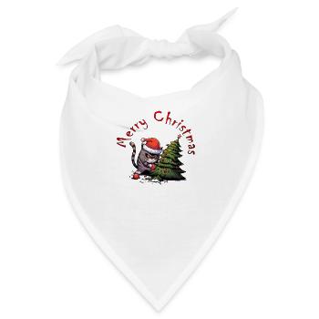 angry christmas cat - Bandana - Weiß - Vorne