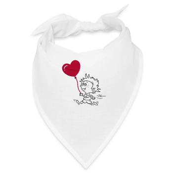 Passendes Herz Paar T-Shirt - Bandana - Weiß - Vorne