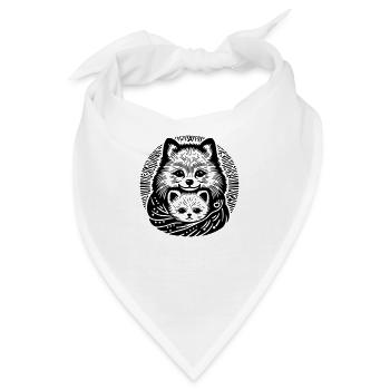 Pom und Welpe - Bandana - Weiß - Vorne