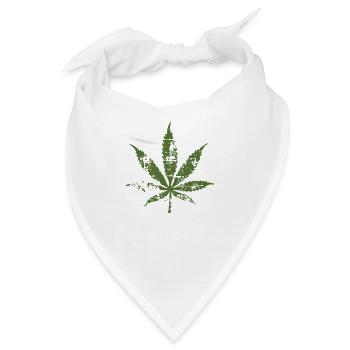 Smoke Weed Gras Cannabis Rauchen Trip Traum Joint - Bandana - Weiß - Vorne