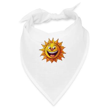 lachende Sonne mit Gesicht - Bandana - Weiß - Vorne