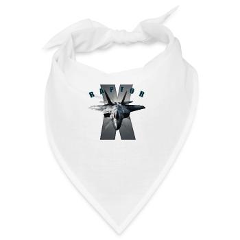 Kampfjet , Hobbyflugzeug, Raptor - Bandana - Weiß - Vorne