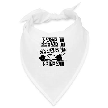 race it break it repair it repeat - Bandana - Weiß - Vorne