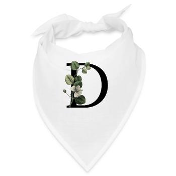 Grüner botanischer Buchstabe - Bandana - Weiß - Vorne