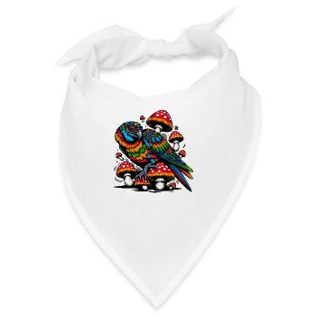 Psychedelic Parrot Paradise - Bandana - Weiß - Vorne