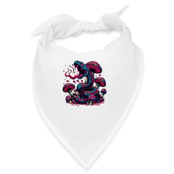 Psychedelische Schlange mit Pilzen - Bandana - Weiß - Vorne