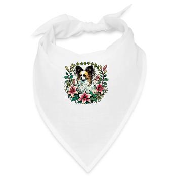 Papillon-Hund - Bandana - Weiß - Vorne