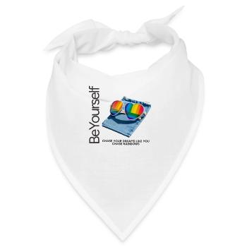 Rainbow CSD Logo mit Sonnenbrille - Bandana - Weiß - Vorne