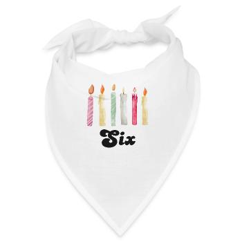 Kerze zum 6. Jahrestag - Bandana - Weiß - Vorne