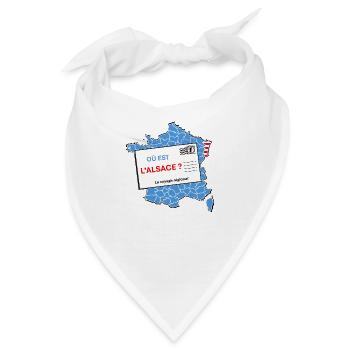 Wo liegt das Elsass? - Bandana - Weiß - Vorne
