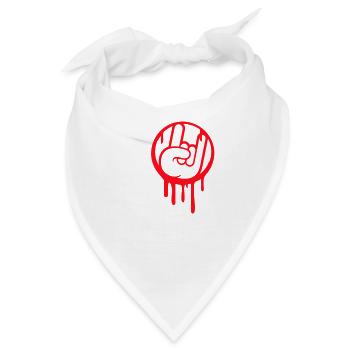 I Love Heavy Metal Hard Rock Musik Handgeste Herz - Bandana - Weiß - Vorne