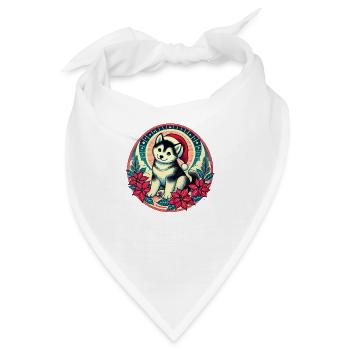 Alaskan Malamute - Bandana - Weiß - Vorne