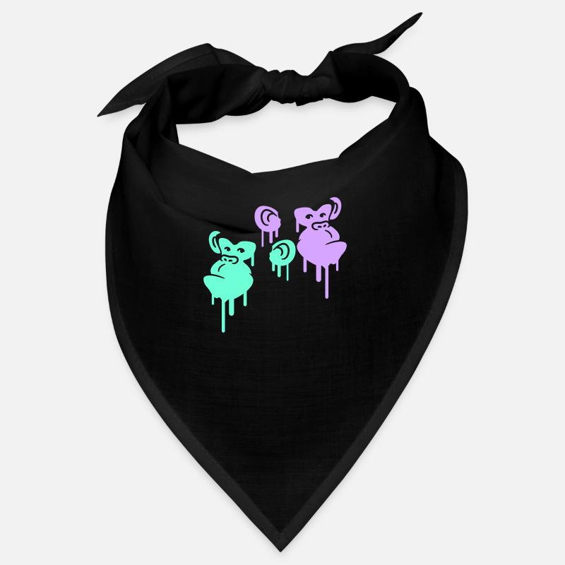 Graffiti Drop Monkey Heads Spray Faces Team Bandana