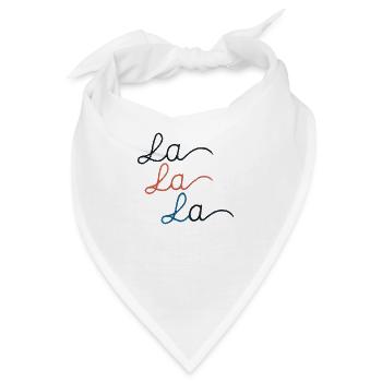 LA LA LA bestickt - Bandana - Weiß - Vorne