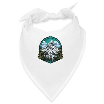 Berge Mountains - Bandana - Weiß - Vorne