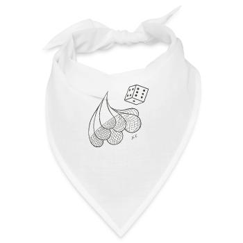 Kreative gemusterte Tropfen mit Spielwürfel - Bandana - Weiß - Vorne