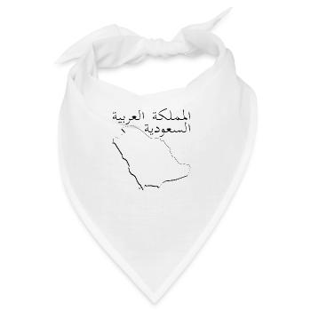Saudi-Arabien Landkarte als Umriss SA - Bandana - Weiß - Vorne