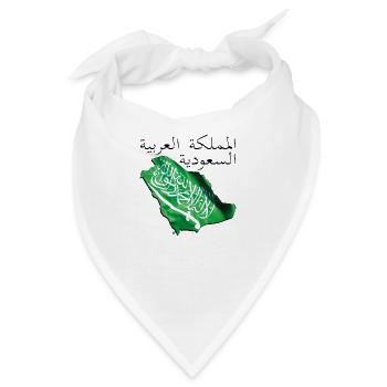 Saudi-Arabien Flagge in Saudi-Arabien Landkarte SA - Bandana - Weiß - Vorne
