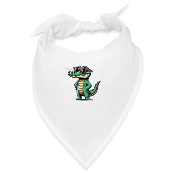 krokodil comic cool - Bandana - Weiß - Vorne