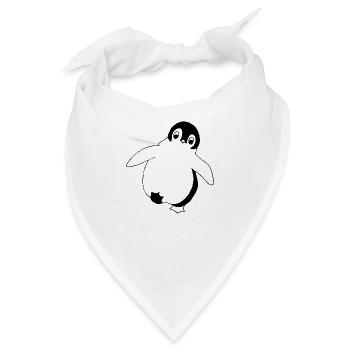Pinguin - Baby - Grafik in schwarz-weiss - Bandana - Weiß - Vorne