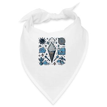 Sommerliches Dessert - Bandana - Weiß - Vorne