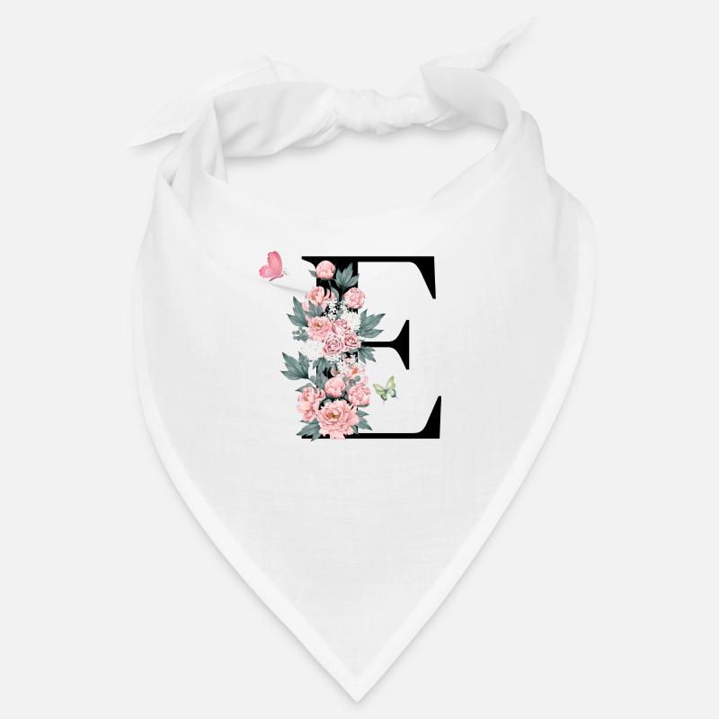 Buchstabe e rosa Blumen Bandana